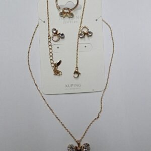 Gold Necklace, Earring and Ring